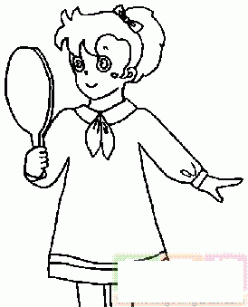 女孩照镜子简笔画