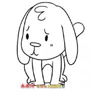 动物简笔画：伤心的小狗4