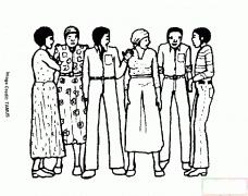 六个瘦瘦高高的人简笔画