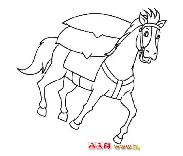 驼货物的马（简笔画）