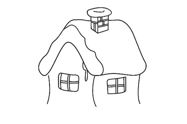 漂亮的雪屋简笔画