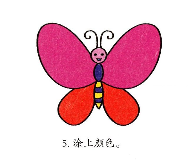蝴蝶简笔画彩色的图片
