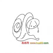 丧气的小蜗牛简笔画