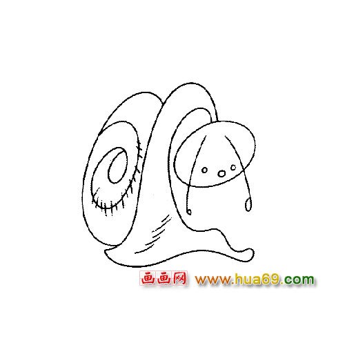 丧气的小蜗牛简笔画