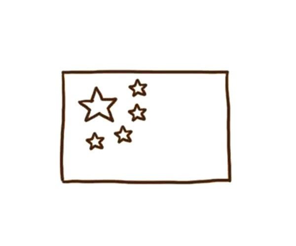五星红旗 中国国旗简笔画