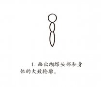 彩色蝴蝶的画法步骤图解