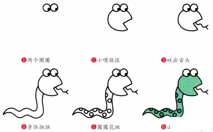简笔画蛇的具体步骤图示