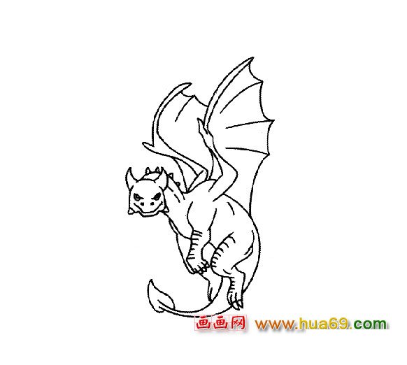 简笔画：长翅膀的恐龙1