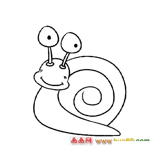 休息的蜗牛简笔画