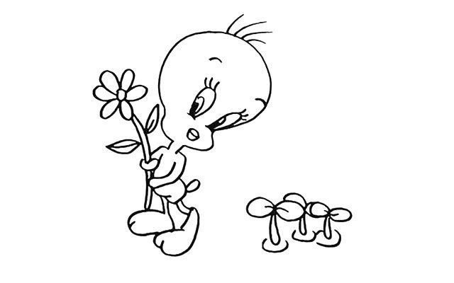 可爱的小黄鸭简笔画