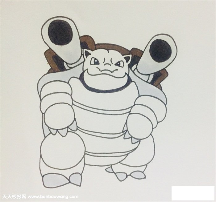 如何画水箭龟