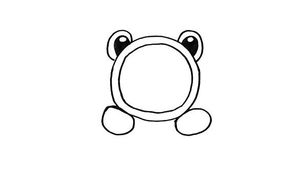青蛙闹钟简笔画