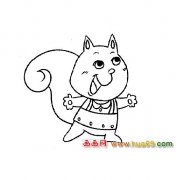 兴奋的松鼠【简笔画】3