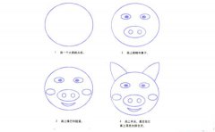 彩色猪简笔画画法_怎么画彩色猪的简笔画
