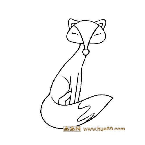 假寐的狐狸动物简笔画