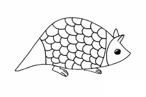 穿山甲简笔画