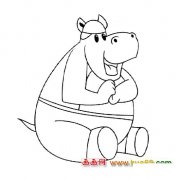 戴帽子的河马（简笔画）3