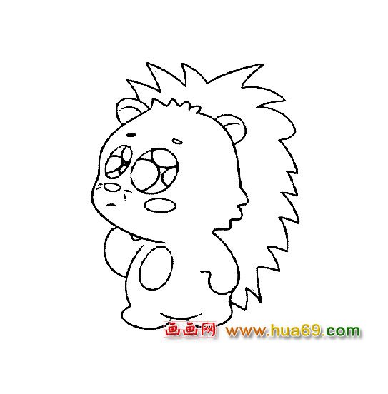 简笔画：可爱的小刺猬宝宝3