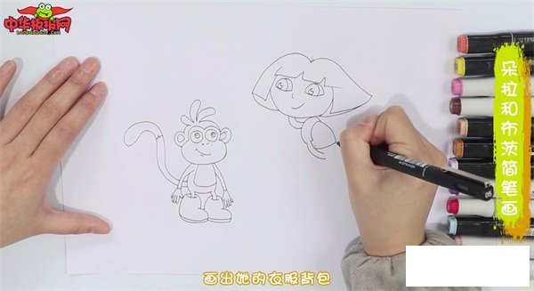 朵拉和布茨简笔画