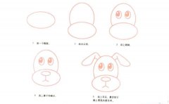 彩色汪汪狗简笔画画法_怎么画彩色汪汪狗的简笔