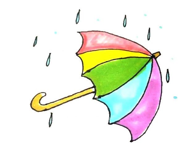 漂亮的雨伞简笔画