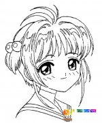 大眼睛小姑娘简笔画