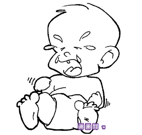 小孩在哭的简笔画