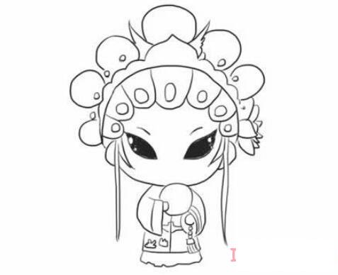 卡通京剧人物怎么画好看 带步骤图京剧简笔画图片
