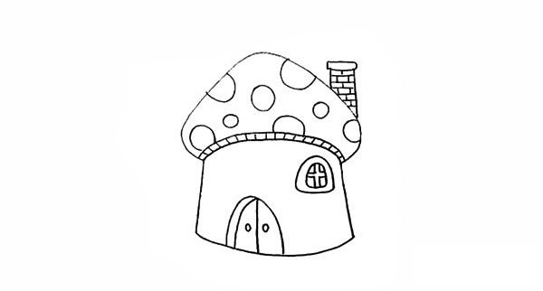 蘑菇房子简笔画