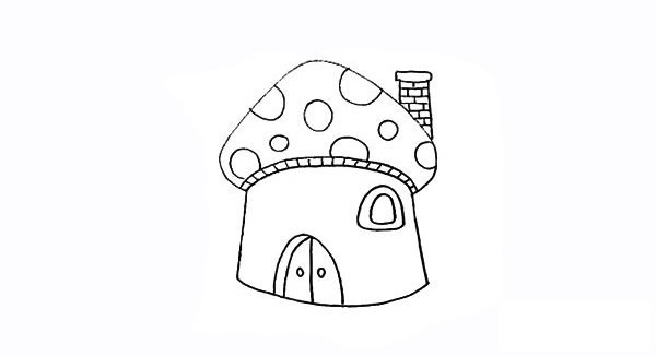 蘑菇房子简笔画