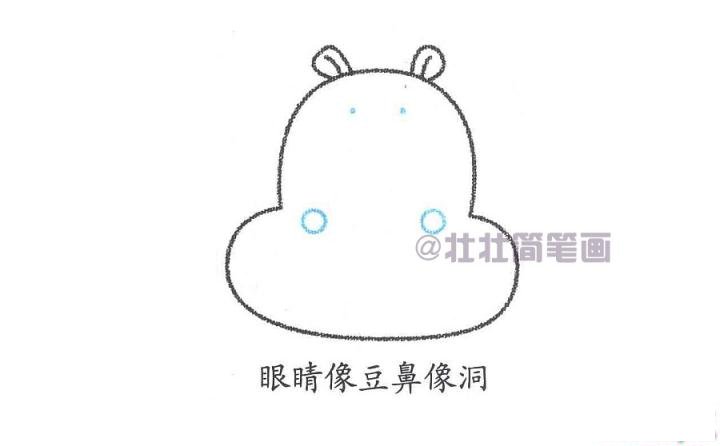 河马简笔画画法_怎么画河马的简笔画