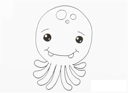 小章鱼简笔画步骤教程