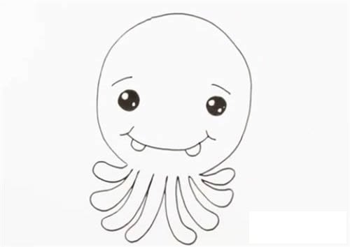 小章鱼简笔画步骤教程