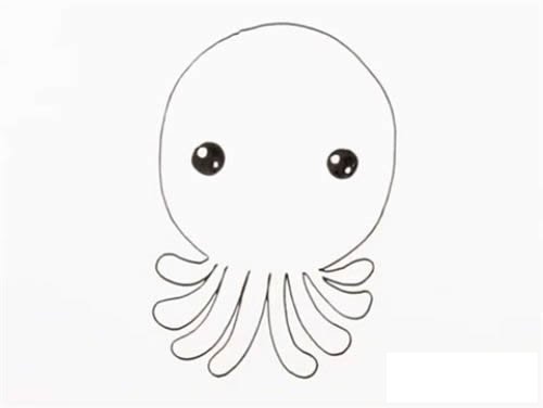 小章鱼简笔画步骤教程