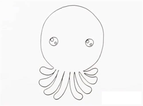 小章鱼简笔画步骤教程