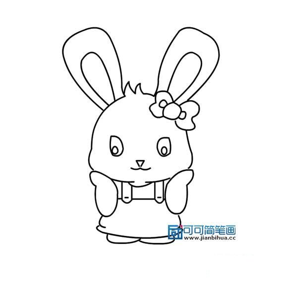 小兔子正在思考的画法