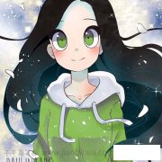 一组动漫风少女彩色简笔画