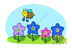 勤劳的小蜜蜂简笔画