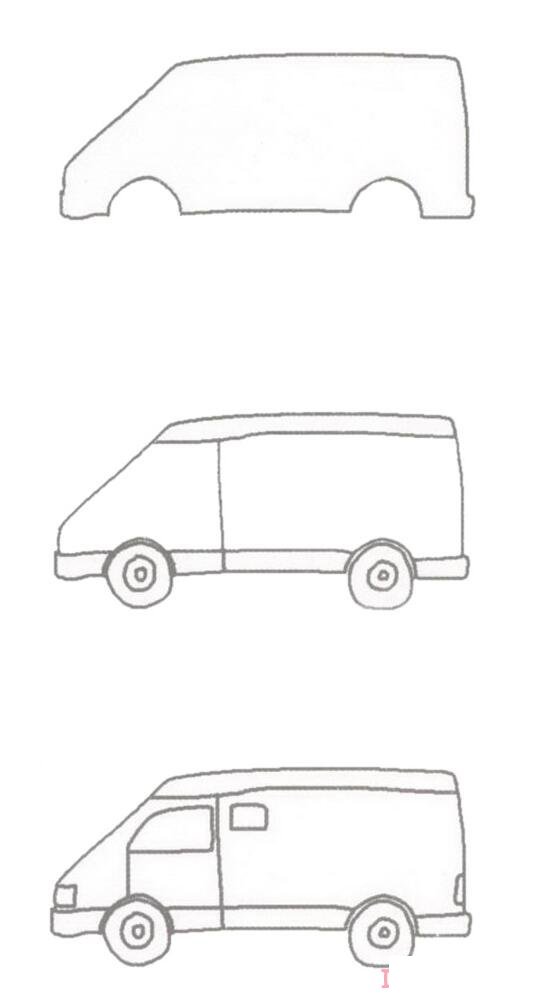 运钞车简笔画怎么画彩色简单漂亮