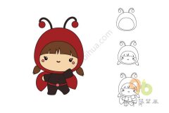 Q版七星瓢虫简笔画