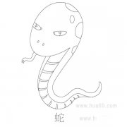 儿童简笔画：一条大头蛇