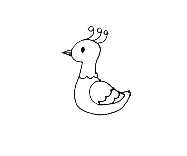 孔雀简笔画