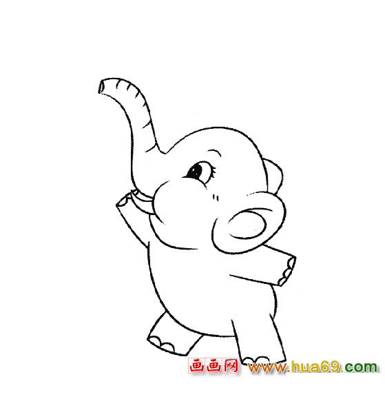 活泼的大象2（简笔画）