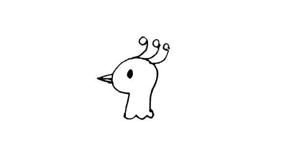 孔雀简笔画