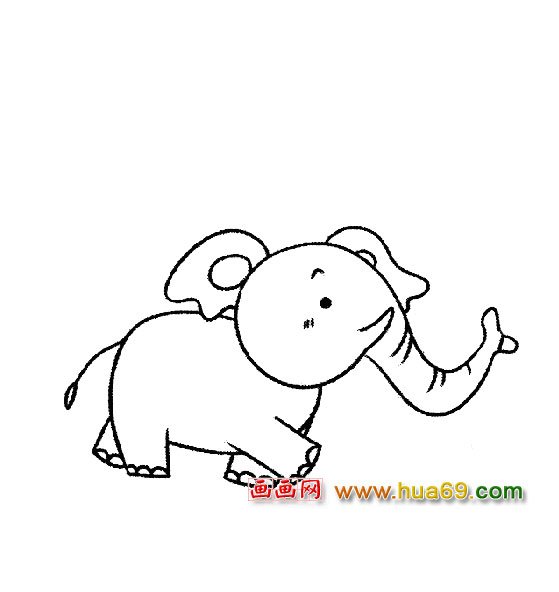 简笔画：奔跑的大象1