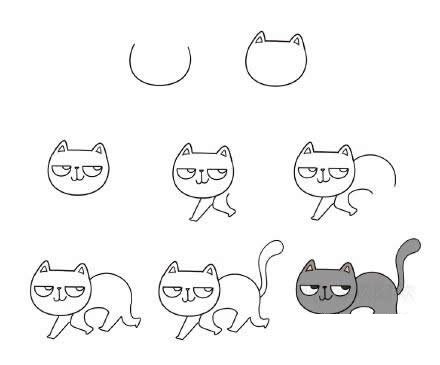 万圣节小猫简笔画