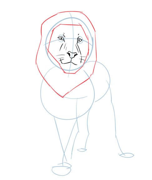卡通狮子简笔画