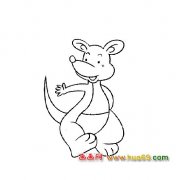 卡通简笔画：袋鼠1