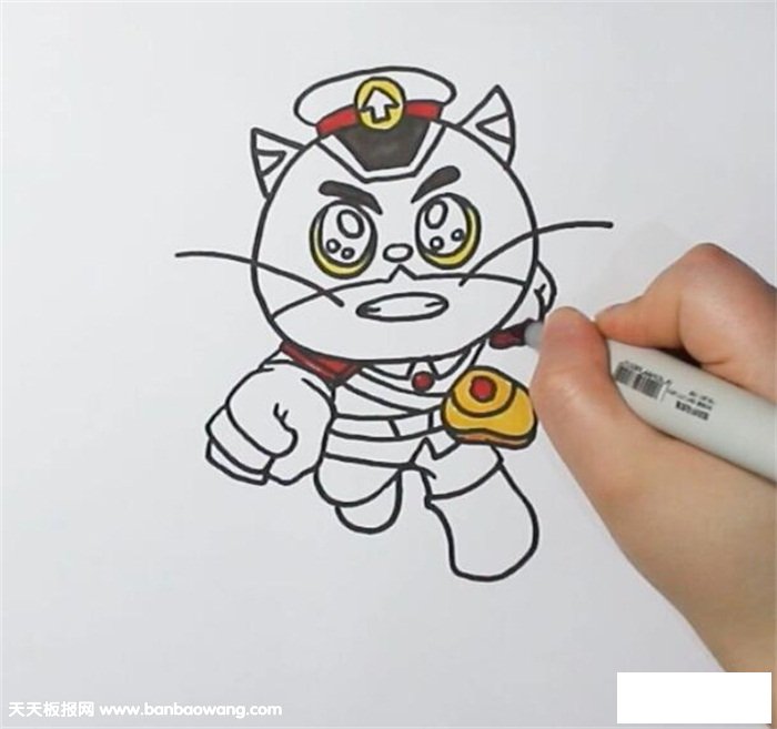 黑猫警长简笔画