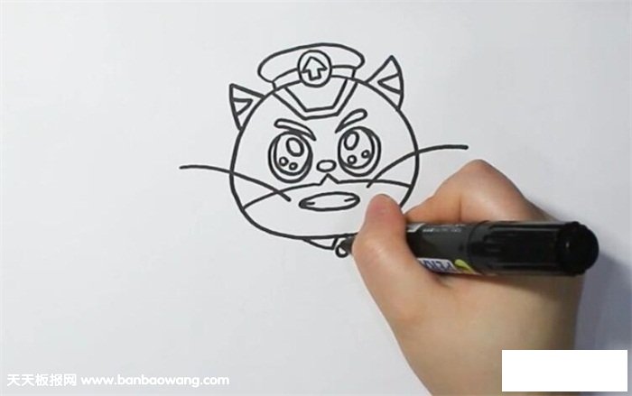 黑猫警长简笔画